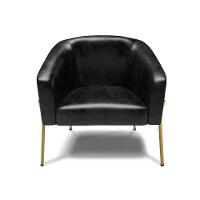 Cadeira Sala De Jantar Pé De Ferro Dourado Stella Sintético Pu D03 - D'rossi Cor Preto - 2