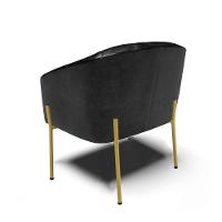 Cadeira Sala De Jantar Pé De Ferro Dourado Stella Sintético Pu D03 - D'rossi Cor Preto - 3