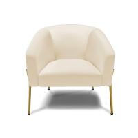 Cadeira Sala De Jantar Pé De Ferro Dourado Stella Sintético D03 - D'rossi Cor Bege - 3