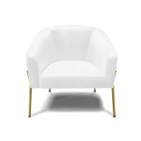 Cadeira Sala De Jantar Pé De Ferro Dourado Stella Sintético Pu D03 - D'rossi Cor Branco - 3