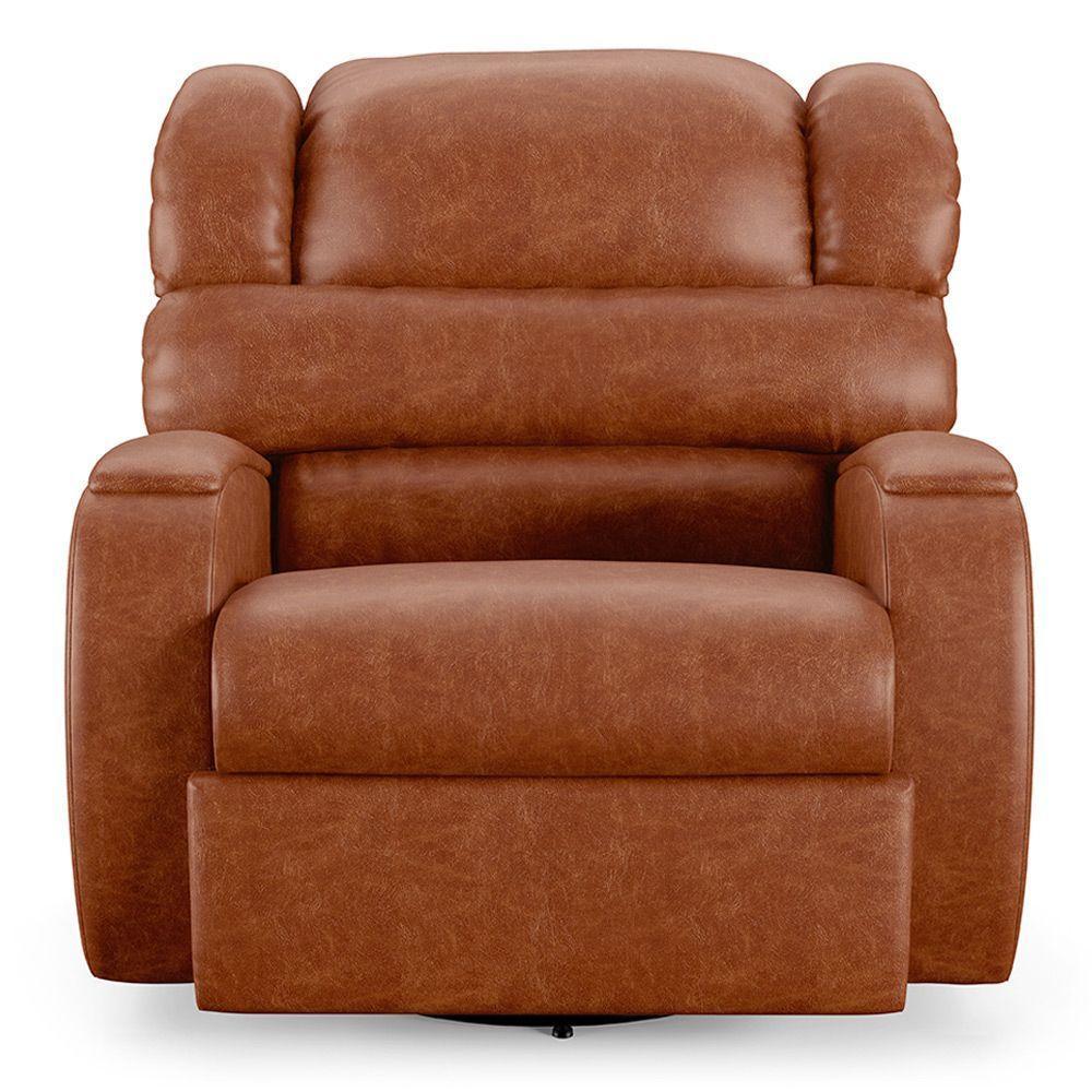 Poltrona Do Papai Reclinável Napoli Glider Giratória Pu Caramelo Brilho Fh1 - 8