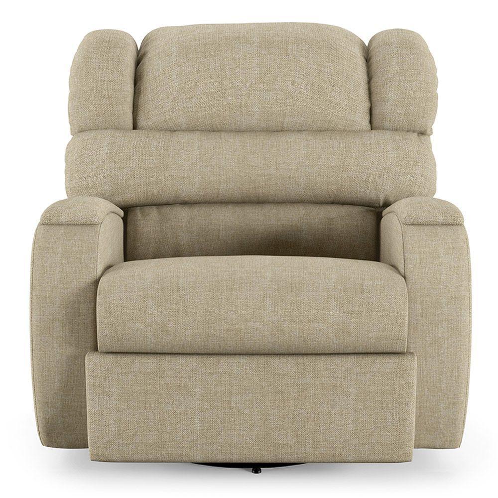 Poltrona Do Papai Reclinável Napoli Glider Giratória Massagem Linho Bege Fh1 - 3