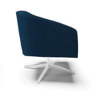 Cadeira Sala De Jantar Giratória Base Cromada Stella Bouclê D03 - D'rossi Cor Azul - 3