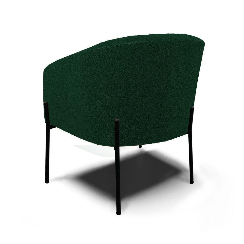 Cadeira Sala De Jantar Pé De Ferro Preto Stella Bouclê D03 - D'rossi Cor Verde - 2