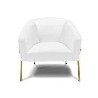 Cadeira Sala De Jantar Pé De Ferro Dourado Kit 2 Stella Sintético D03 - D'rossi Cor Branco - 2