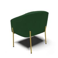 Cadeira Sala De Jantar Pé De Ferro Dourado Kit 2 Stella Veludo D03 - D'rossi Cor Verde