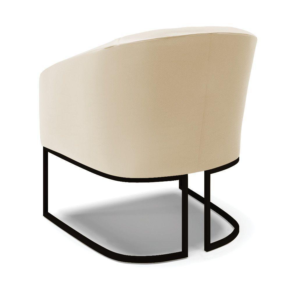 Cadeira Sala De Jantar Industrial Preto Kit 2 Stella Sintético D03 - D'rossi Cor Bege - 5