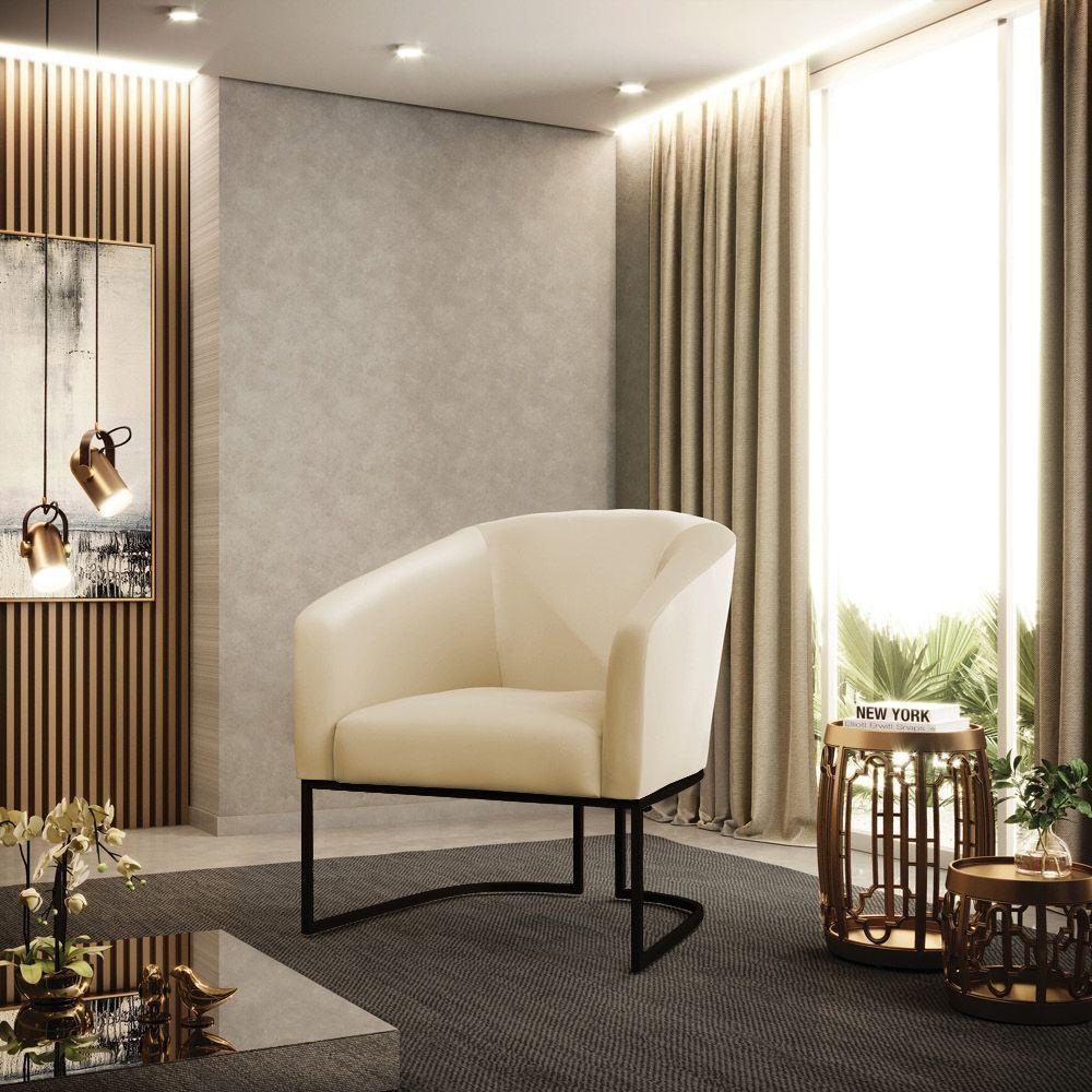 Cadeira Sala De Jantar Industrial Preto Kit 2 Stella Sintético D03 - D'rossi Cor Bege - 7