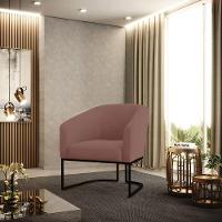 Cadeira Sala De Jantar Base Industrial Preto Kit 2 Stella Veludo D03 - D'rossi Cor Rose - 7