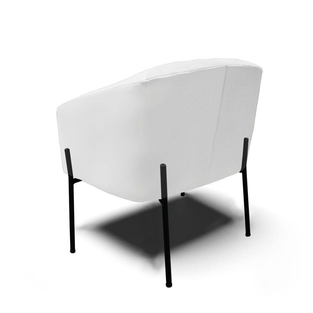 Cadeira Sala De Jantar Pé De Ferro Preto Kit 2 Stella Sintético D03 - D'rossi Cor Branco - 4