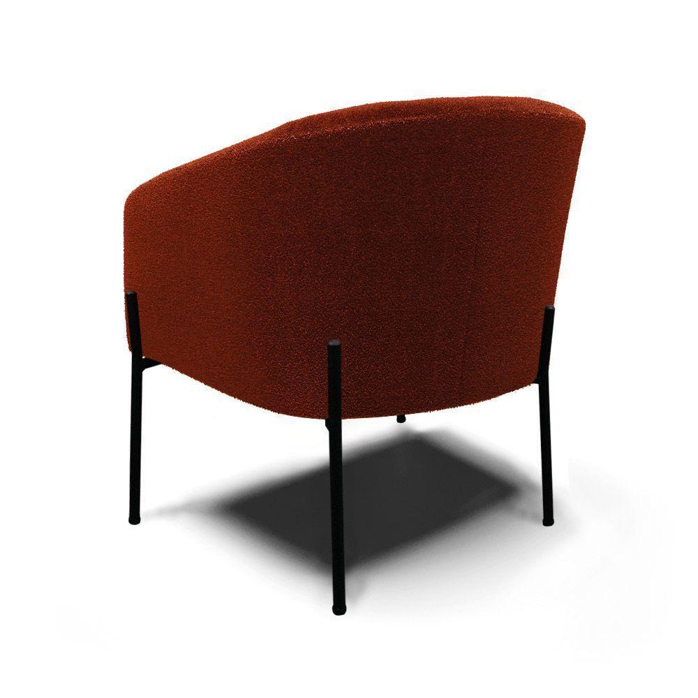 Cadeira Sala De Jantar Pé De Ferro Preto Stella Bouclê D03 - D'rossi Cor Terra - 2