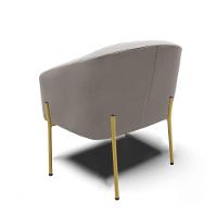 Cadeira Sala De Jantar Pé De Ferro Dourado Stella Veludo D03 - D'rossi Cor Cinza - 2