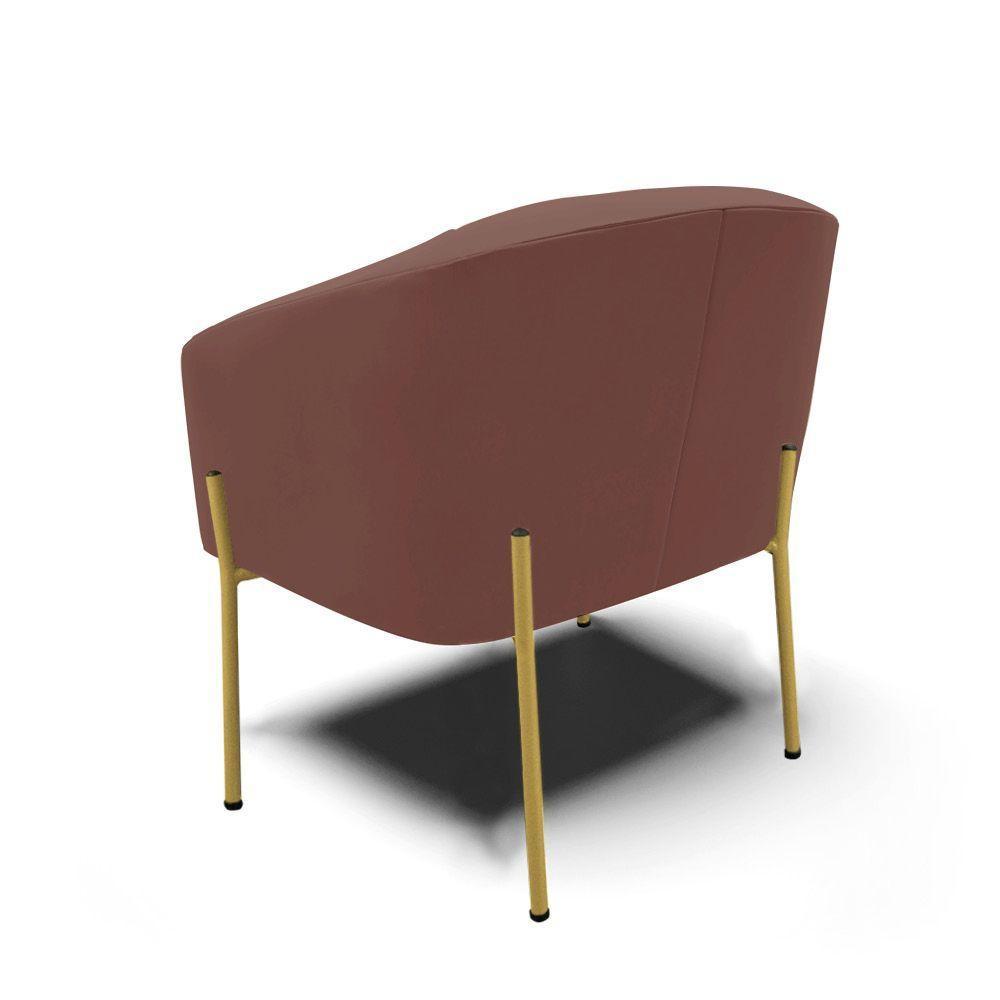 Cadeira Sala De Jantar Pé De Ferro Dourado Stella Veludo D03 - D'rossi Cor Rose - 2