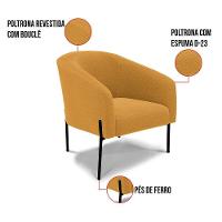 Cadeira Sala De Jantar Pé De Ferro Preto Stella Bouclê D03 - D'rossi Cor Mostarda - 5