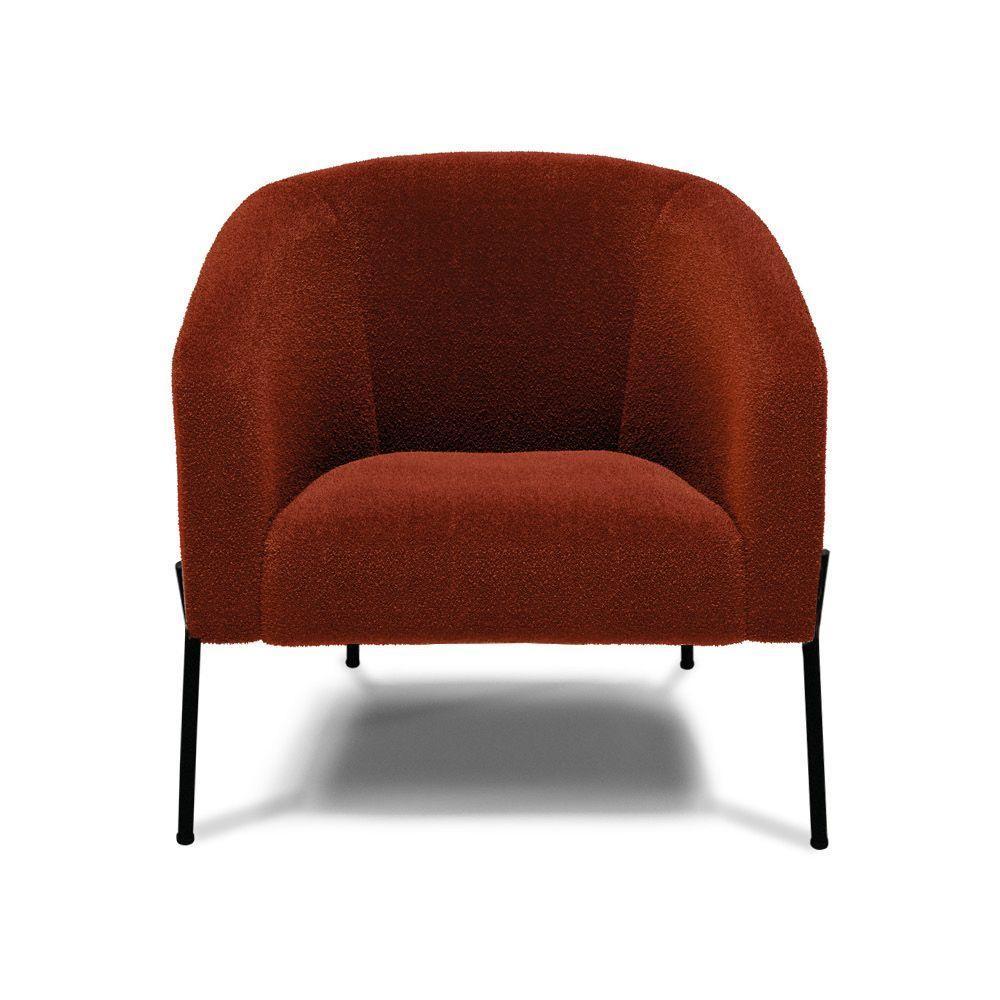 Cadeira Sala De Jantar Pé De Ferro Preto Kit 2 Stella Bouclê D03 - D'rossi Cor Terra - 3