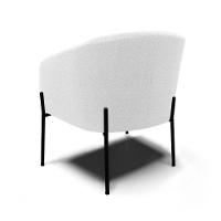 Cadeira Sala De Jantar Pé De Ferro Preto Stella Bouclê D03 - D'rossi Cor Off White - 2