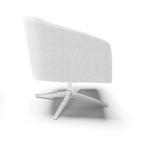 Cadeira Sala De Jantar Giratória Base Cromada Stella Bouclê D03 - D'rossi Cor Off White