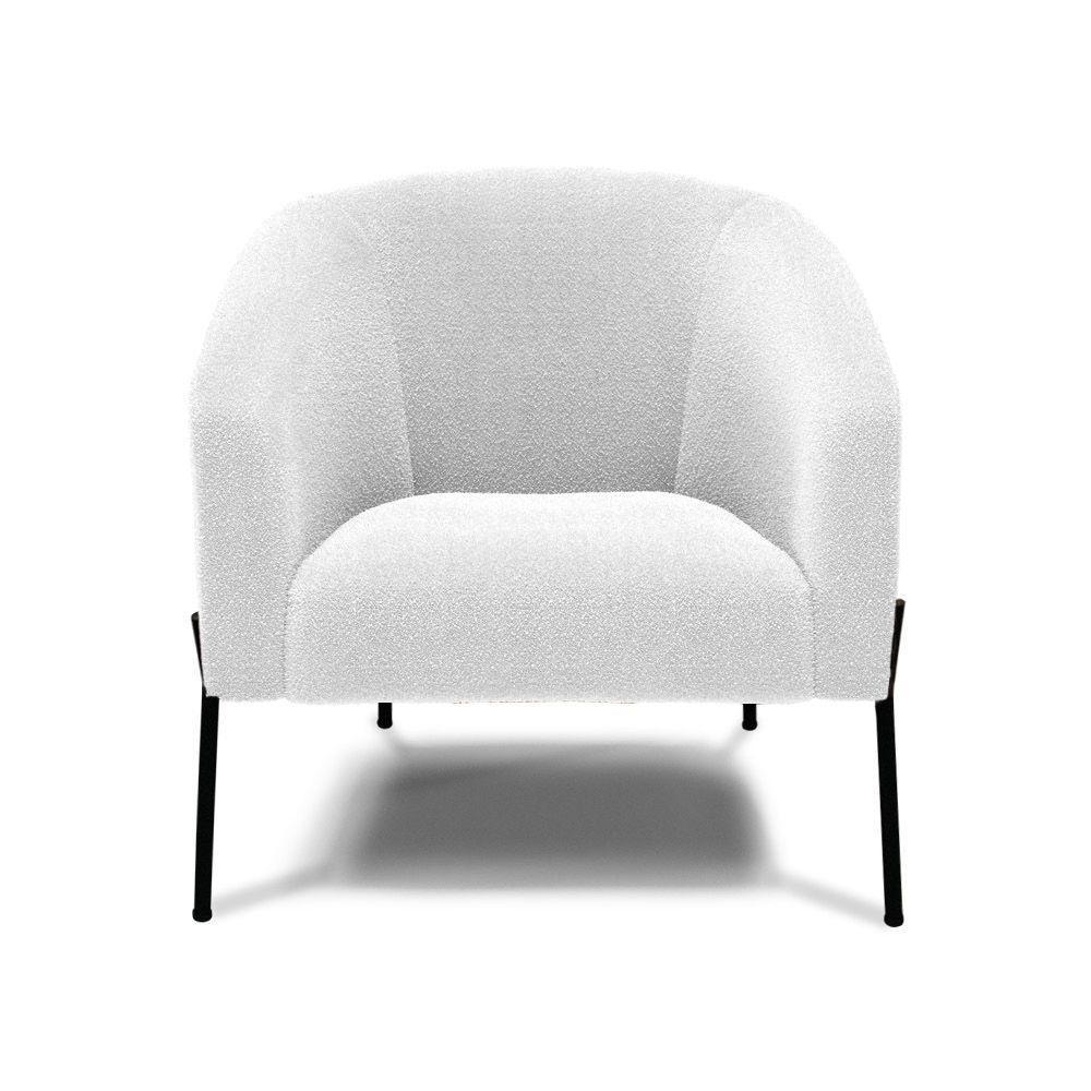 Cadeira Sala De Jantar Pé De Ferro Preto Kit 2 Stella Bouclê D03 - D'rossi Cor Off White - 3