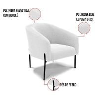 Cadeira Sala De Jantar Pé De Ferro Preto Kit 2 Stella Bouclê D03 - D'rossi Cor Off White - 5