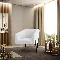 Cadeira Sala De Jantar Pé De Ferro Preto Kit 2 Stella Bouclê D03 - D'rossi Cor Off White - 6