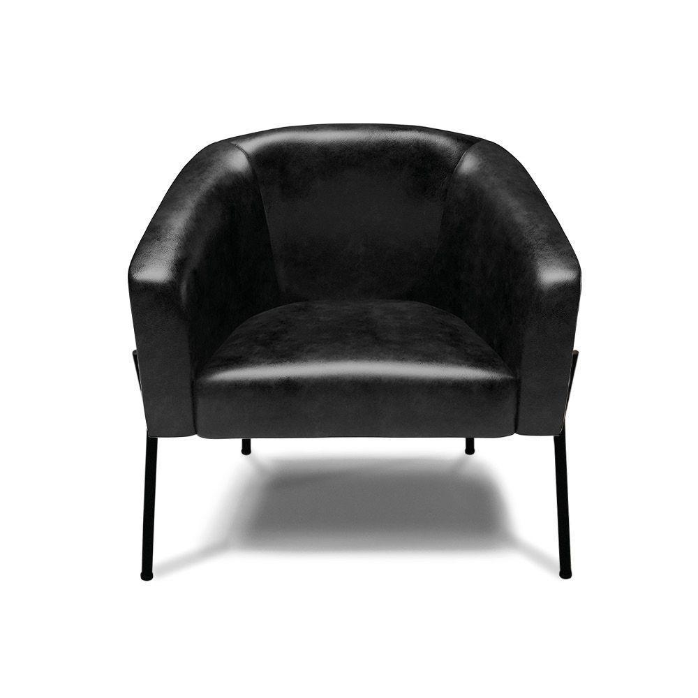 Cadeira Sala De Jantar Pé De Ferro Preto Kit 2 Stella Sintético Pu D03 - D'rossi Cor Preto - 3