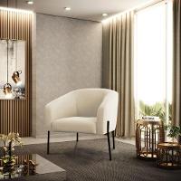 Cadeira Sala De Jantar Pé De Ferro Preto Stella Veludo D03 - D'rossi Cor Bege - 6