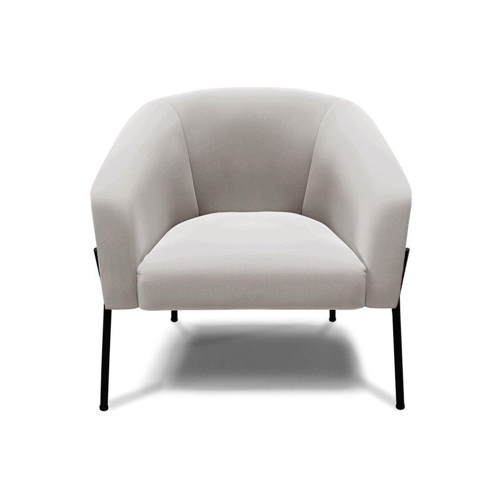 Cadeira Sala De Jantar Pé De Ferro Preto Stella Veludo D03 - D'rossi Cor Cinza - 3