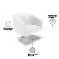 Cadeira Sala De Jantar Giratória Cromada Kit 2 Stella Sintético D03 - D'rossi Cor Branco - 6