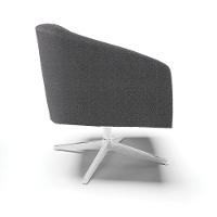 Cadeira Sala De Jantar Giratória Base Cromada Stella Bouclê D03 - D'rossi Cor Grafite - 2