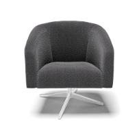 Cadeira Sala De Jantar Giratória Base Cromada Stella Bouclê D03 - D'rossi Cor Grafite - 3