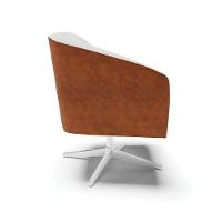 Cadeira Sala De Jantar Giratória Base Cromada Stella Noz/linho D03 - D'rossi Cor Cinza - 2