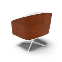 Cadeira Sala De Jantar Giratória Base Cromada Stella Noz/linho D03 - D'rossi Cor Cinza