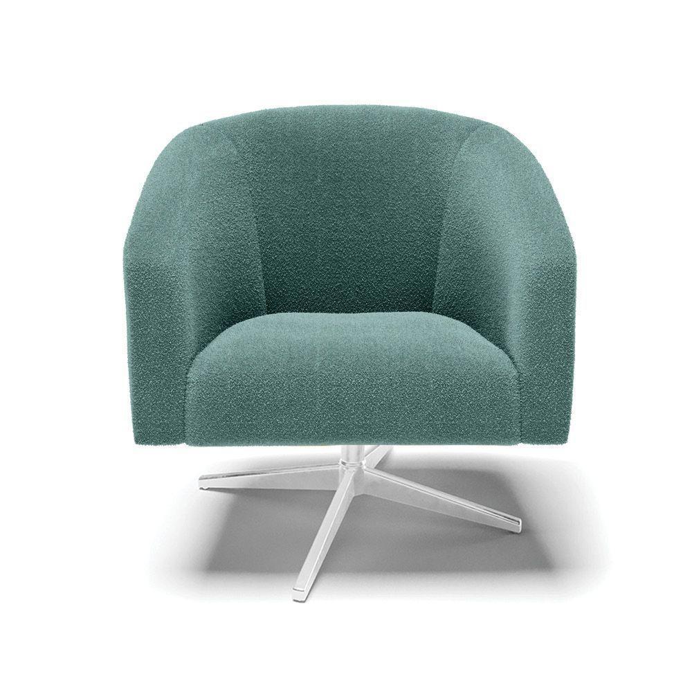 Cadeira Sala De Jantar Giratória Base Cromada Stella Bouclê D03 - D'rossi Cor Menta - 3