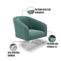 Cadeira Sala De Jantar Giratória Base Cromada Stella Bouclê D03 - D'rossi Cor Menta - 5