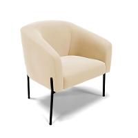 Cadeira Sala De Jantar Pé De Ferro Preto Stella Suede D03 - D'rossi Cor Bege - 1