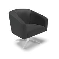 Cadeira Sala De Jantar Giratória Base Cromada Stella Sintético D03 - D'rossi Cor Preto - 1