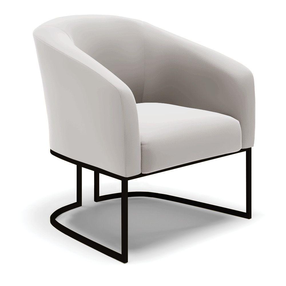 Cadeira Sala De Jantar Base Industrial Preto Kit 2 Stella Veludo D03 - D'rossi Cor Cinza - 3