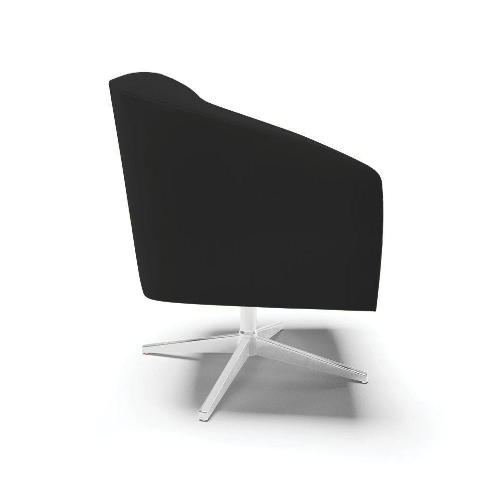 Cadeira Sala De Jantar Giratória Base Cromada Stella Veludo D03 - D'rossi Cor Preto - 2