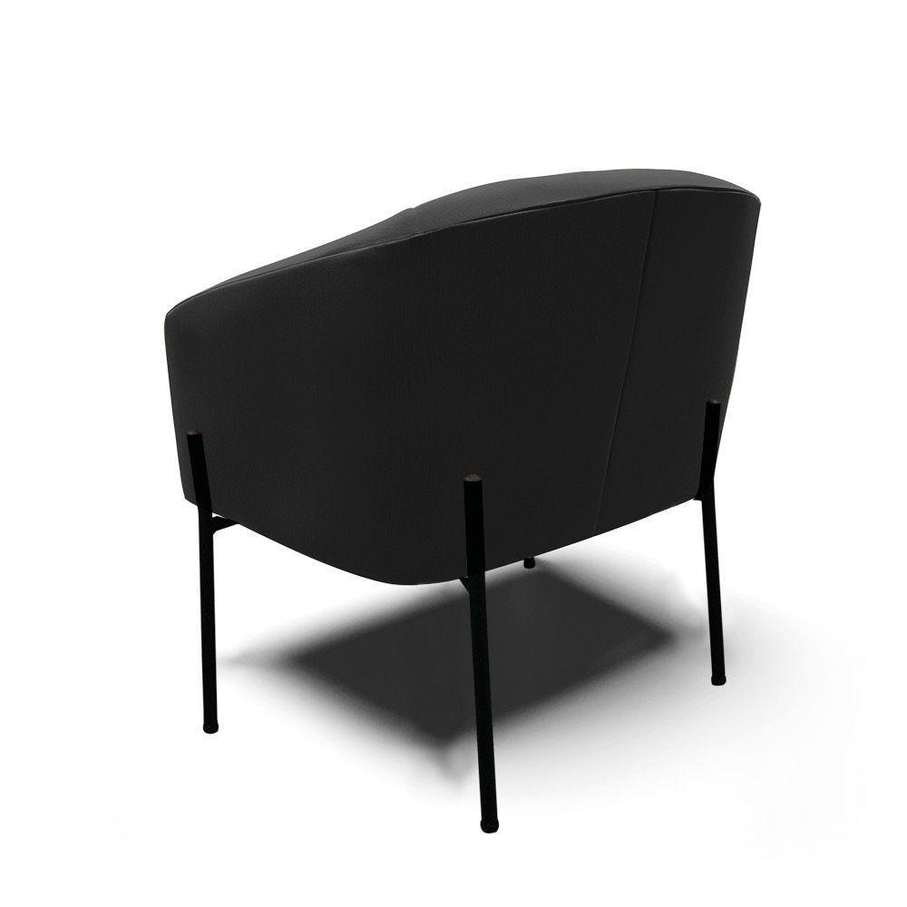 Cadeira Sala De Jantar Pé De Ferro Preto Stella Suede D03 - D'rossi Cor Preto - 2