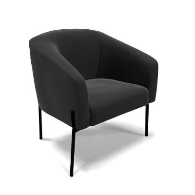 Cadeira Sala De Jantar Pé De Ferro Preto Stella Suede D03 - D'rossi Cor Preto
