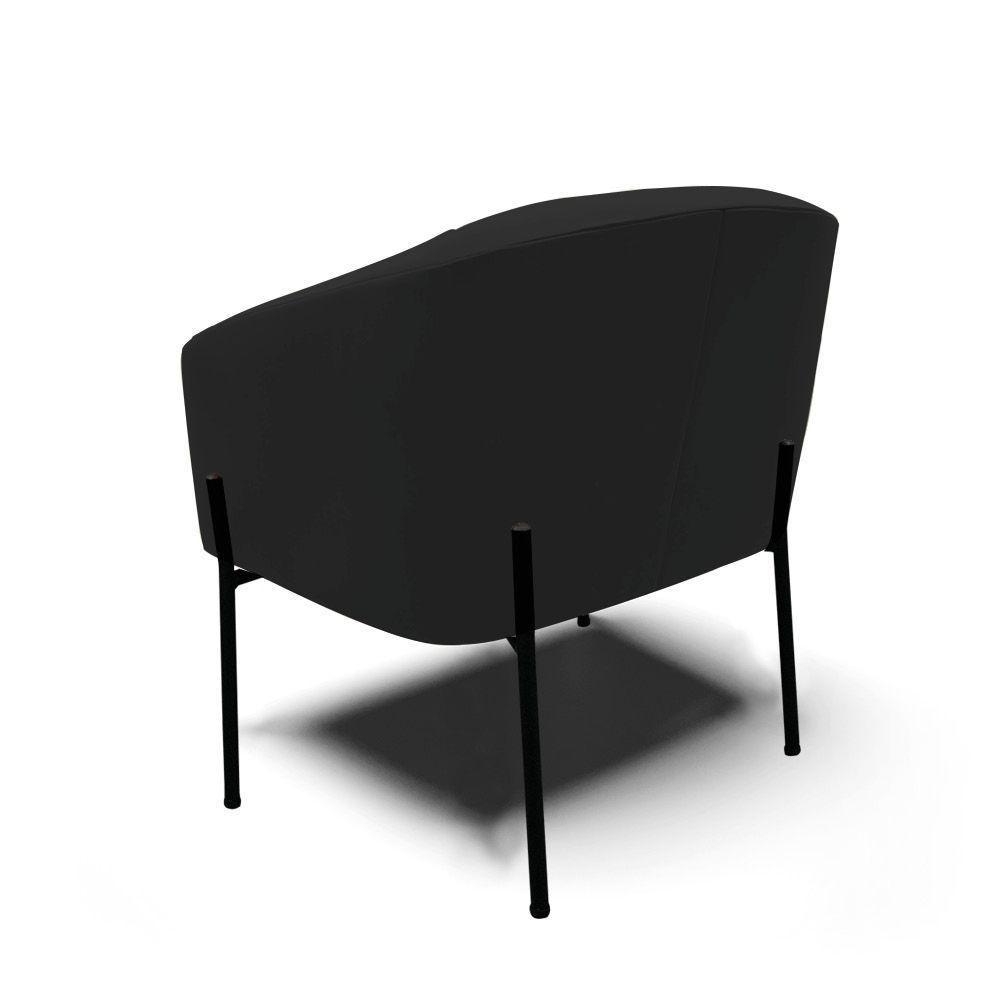 Cadeira Sala De Jantar Pé De Ferro Preto Kit 2 Stella Veludo D03 - D'rossi Cor Preto - 4