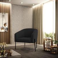 Cadeira Sala De Jantar Pé De Ferro Preto Kit 2 Stella Veludo D03 - D'rossi Cor Preto - 6