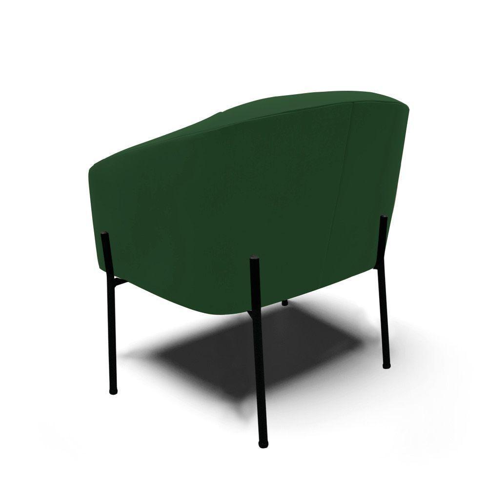 Cadeira Sala De Jantar Pé De Ferro Preto Kit 2 Stella Veludo D03 - D'rossi Cor Verde - 4