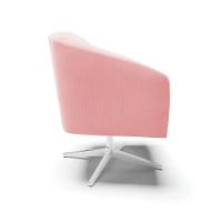 Cadeira Sala De Jantar Giratória Base Cromada Stella Suede D03 - D'rossi Cor Rosa Bebê - 2