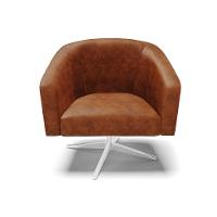 Cadeira Sala De Jantar Giratória Cromada Kit 2 Stella Sintético Pu D03 - D'rossi Cor Nozes