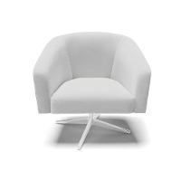 Cadeira Sala De Jantar Giratória Base Cromada Stella Pto/linho D03 - D'rossi Cor Cinza - 3