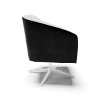 Cadeira Sala De Jantar Giratória Base Cromada Stella Pto/linho D03 - D'rossi Cor Cinza