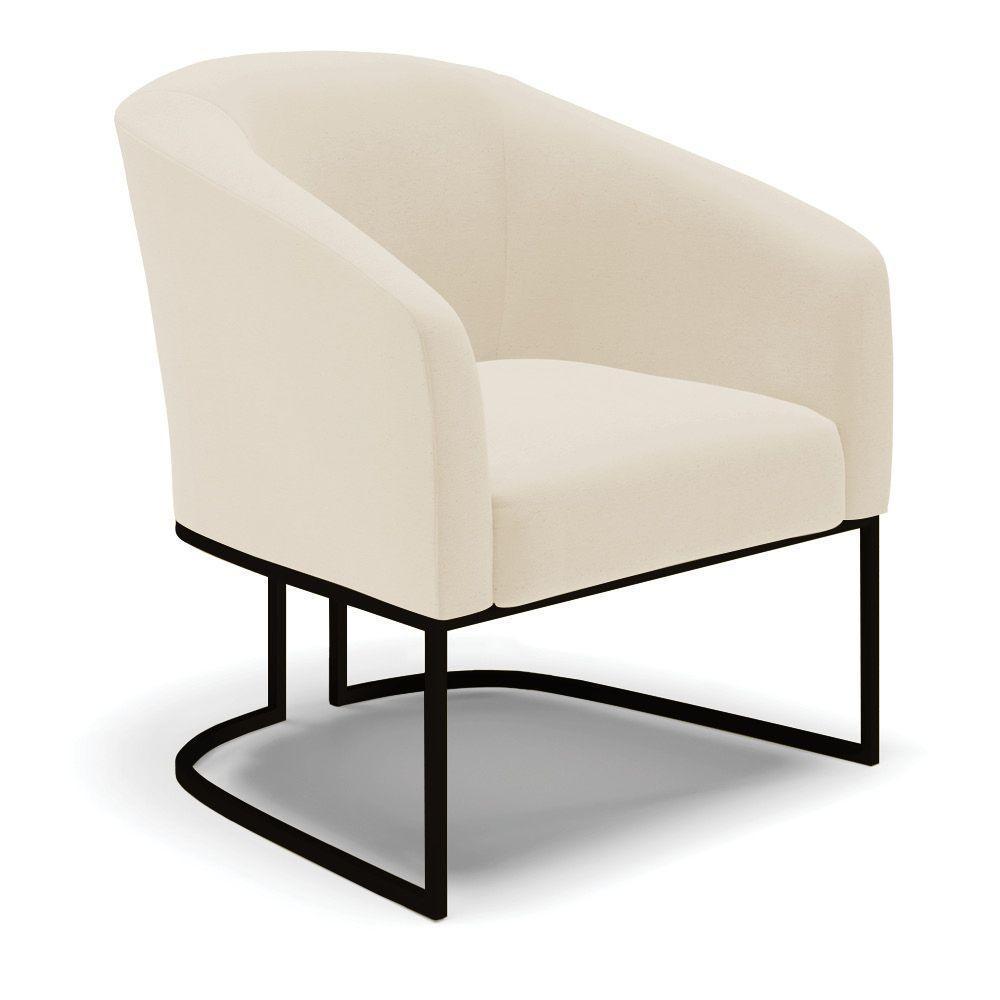 Cadeira Sala De Jantar Base Industrial Preto Kit 2 Stella Linho D03 - D'rossi Cor Bege - 3