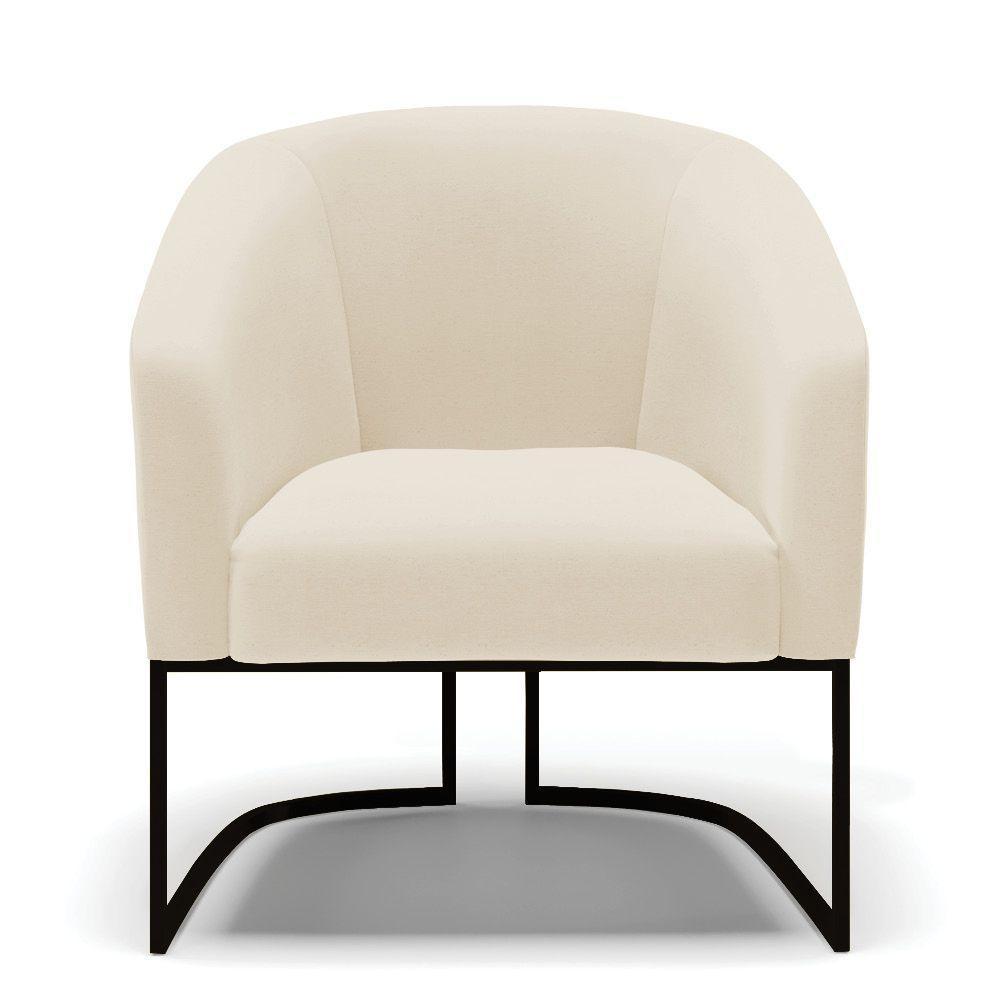 Cadeira Sala De Jantar Base Industrial Preto Kit 2 Stella Linho D03 - D'rossi Cor Bege - 4