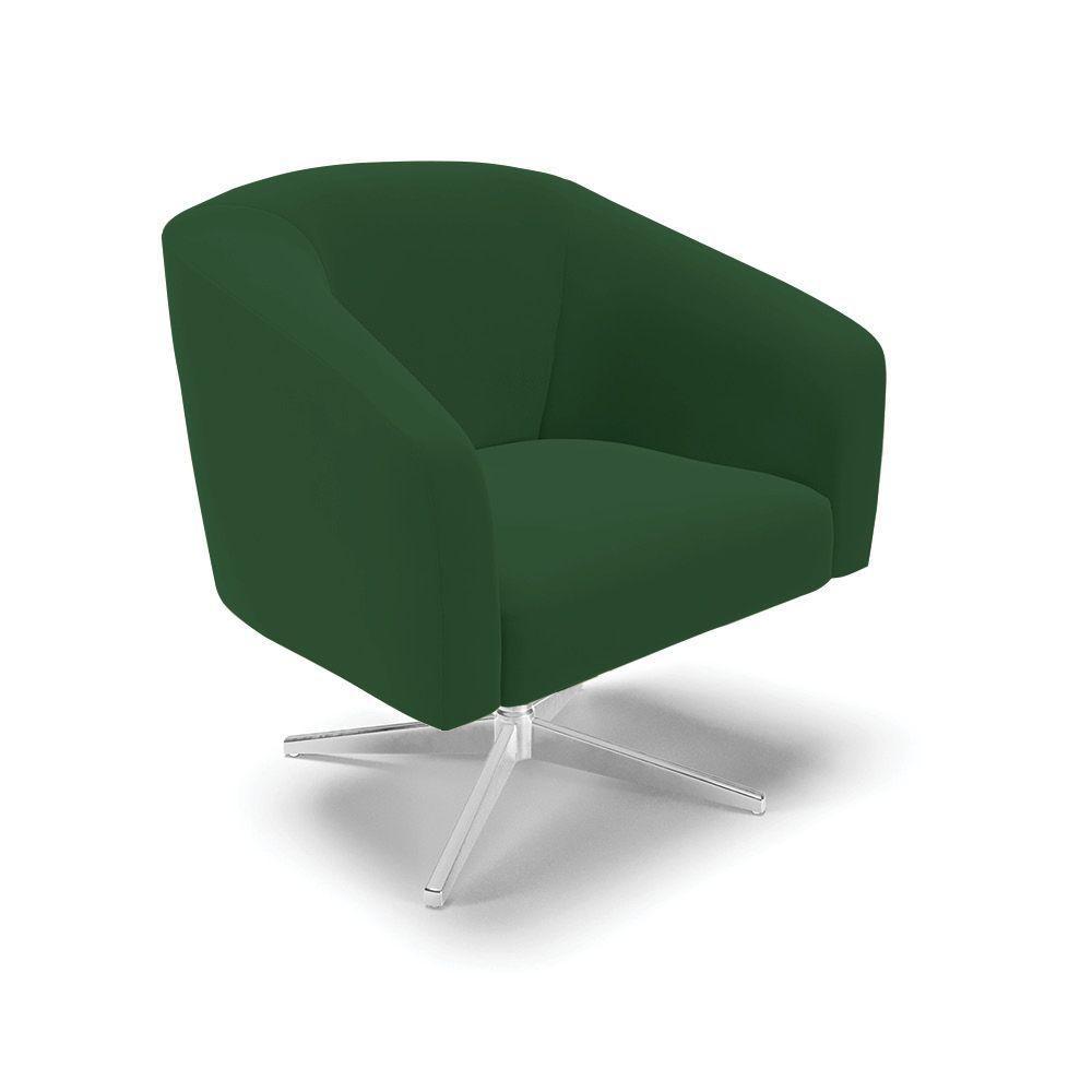 Cadeira Sala De Jantar Giratória Base Cromada Kit 2 Stella Veludo D03 - D'rossi Cor Verde - 4